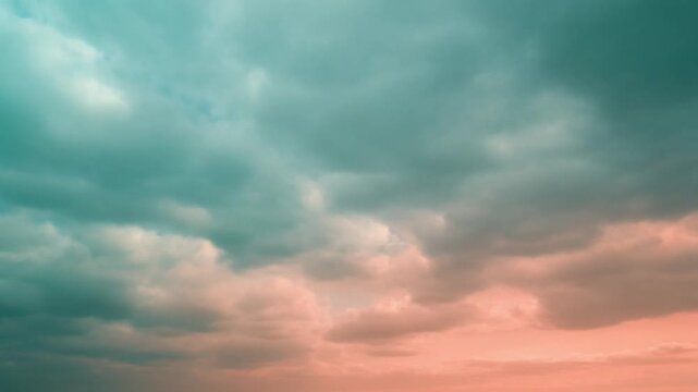 Teal and Coral Pastel Clouds Time Lapse