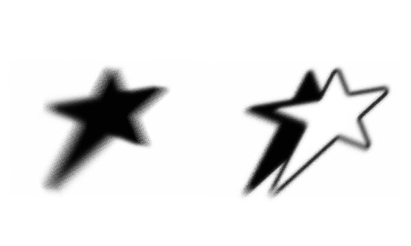Spray paint star graphic grunge streetwear design element collection