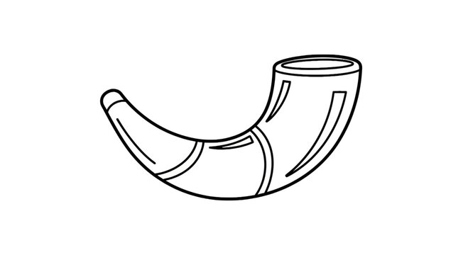 Traditional shofar ram horn instrument for religious ceremonies