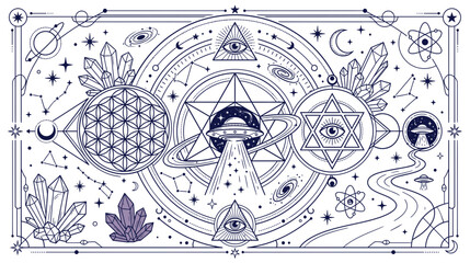 Cosmic Geometry and Mystical Symbols in Celestial Art © mila