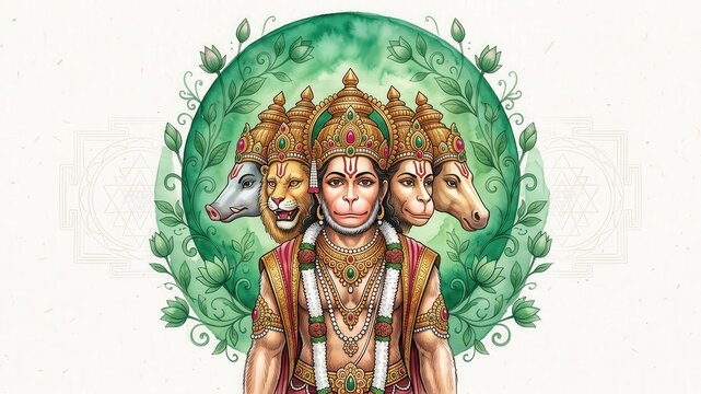Panchamukhi Hanuman Spiritual Devotional Banner