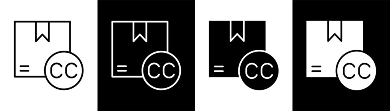 Creative Commons white and black icon set design