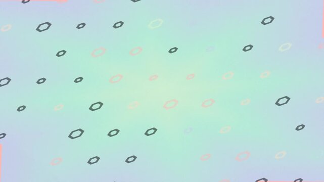Scattered circular shapes on a green gradient background
