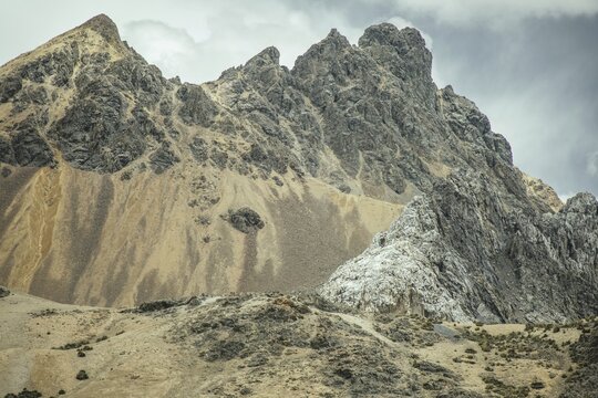 Mountain landscape in the Andean highlands, Alto de Ticlio, Peru