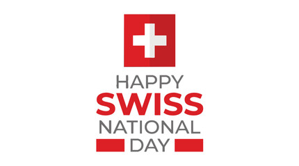 Obraz premium Celebration of Swiss National Day with Flag and Text