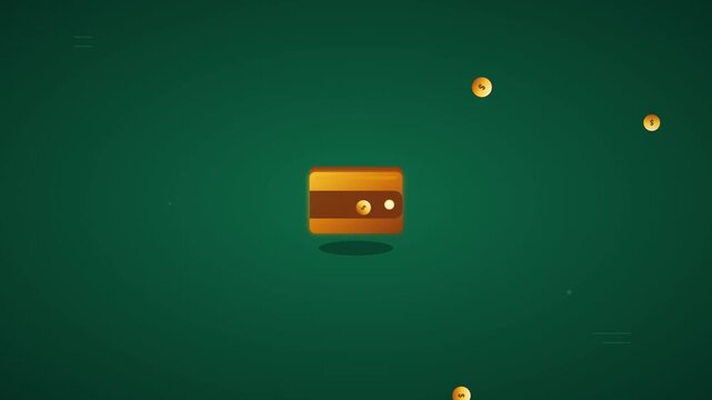 finance wallet digital payment motion background