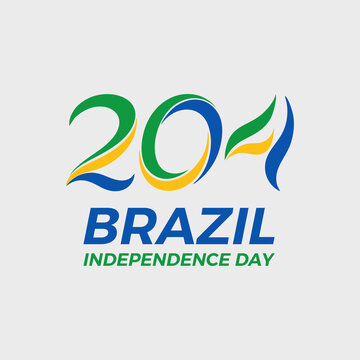 204th Brazil Independence Day 7 September 2026 modern typography with national color design a clean vector style for greeting cards, banners, poster, promotional materials, and social media. 