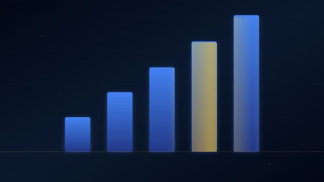 financial analytics bar chart motion vector graphic