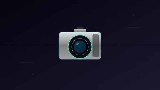 flashing camera photography media icon vector animation black