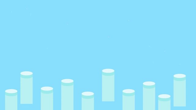 flat design sky blue rain on tin cylinders