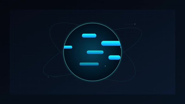 Flat Tech World Globe Spinning Network Background