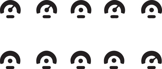 Fototapeta premium A premium vector collection of 10 modern performance gauge and progress meter icons arranged in two perfectly aligned rows on a clean white background 
