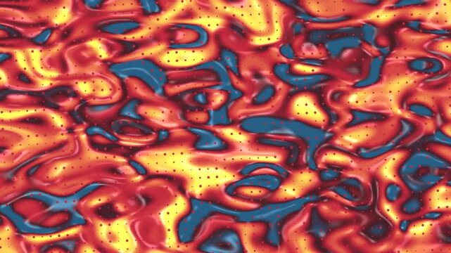 Abstract molten lava pattern with flowing orange and blue colors