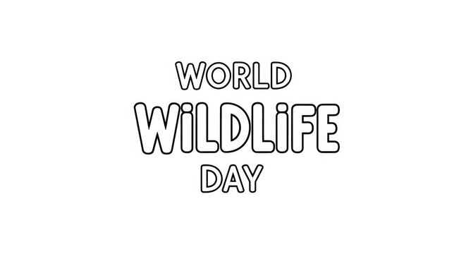 World Wildlife Day minimalist outlined typography