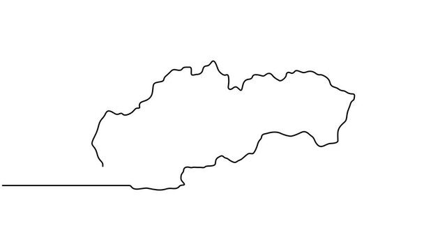 Animated video of Slovakia map. Map and flag motion graphics for Education, Travel between cities in Slovakia, infographics, Science, Web Presentations. Slovakia map concept in doodle style.