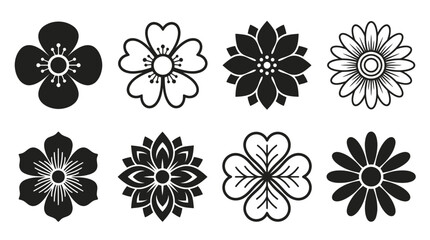 Obraz premium Bold graphic flower shapes and decorative floral motifs.