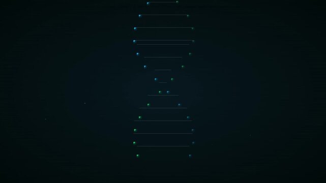 futuristic dna helix spinning in bio tech space