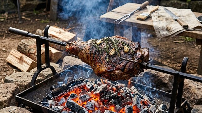 grilled meat on the grill
