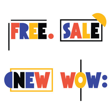 Minimalist Geometric Retail Promo Label Collection