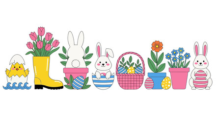 Fototapeta premium Minimalist flat vector illustration featuring clean lines and a charming aesthetic on a solid white background, professional digital graphic for web and print design use.