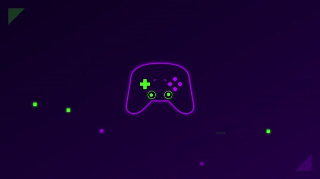 game controller joystick icon with pixelated retro effects