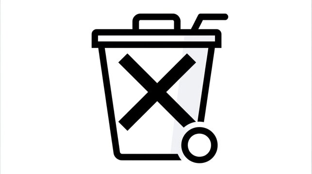Black outline WEEE recycling bin symbol isolated.