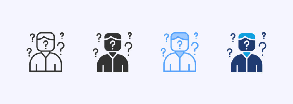 Anonymity Icon Set Multiple Style Collection Illustration