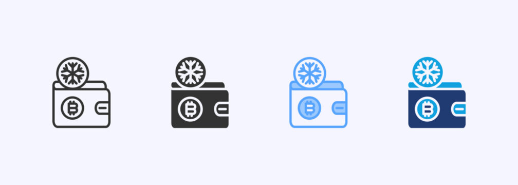 Cold Wallet Icon Set Multiple Style Collection Illustration