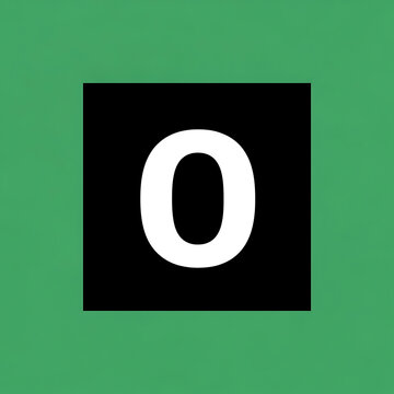 Large White Zero Number Symbol.