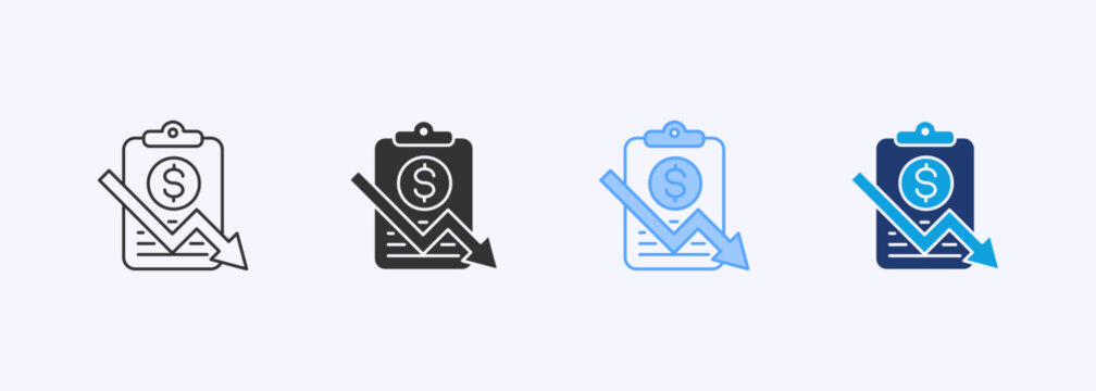 Insolvency Icon Set Multiple Style Collection Illustration