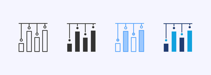 Obraz premium Graph Icon Set Multiple Style Collection Illustration