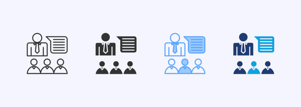Briefing Icon Set Multiple Style Collection Illustration
