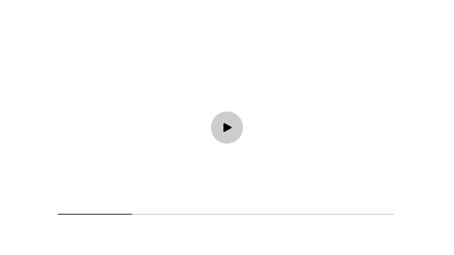 modern video player interface animation with pause button and playback stopped.