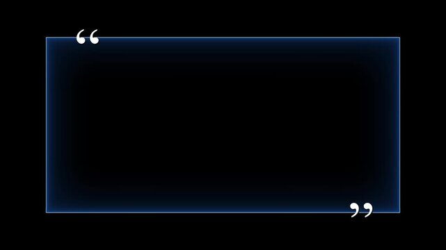 animated glowing quote frame with bounce entrance ui overlay.