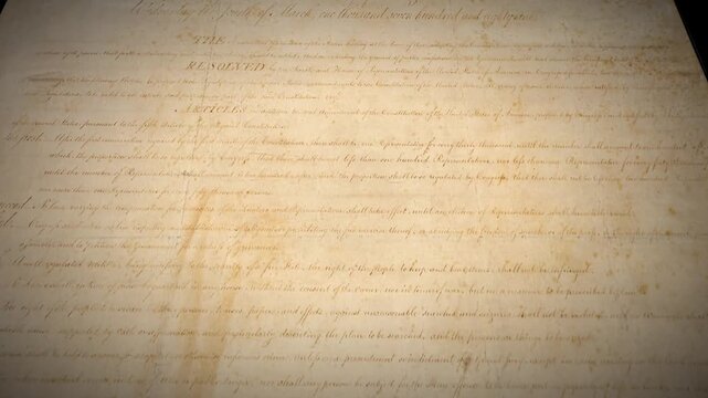 Bill of Rights United States Aged Historical Ten Amendments 1 