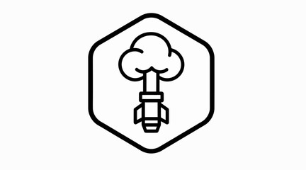 Fototapeta premium Rocket Launch Icon