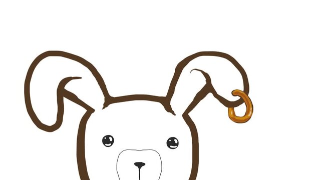 On the screen is the face of a rabbit or hare or similar animal. The cutie, wearing a gold ring in her ear, blinks her eyes and wiggles her nose, sniffing.