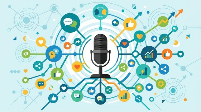 Microphone with social media network connections.