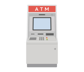 Fototapeta na wymiar ATM,フラットイラスト