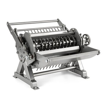 Professional stainless steel chaff cutter machine for livestock feed preparation isolated on white