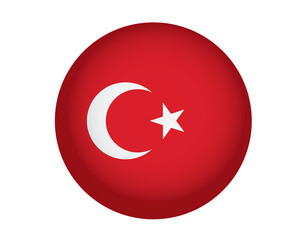 Obraz premium Turkish flag icon. Crescent and star symbol