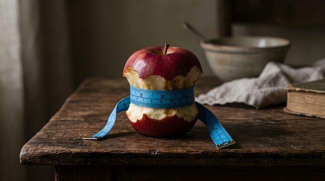 Healthy eating choice with red apple