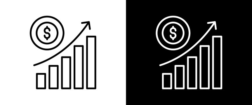 Profitable white and black icon set design