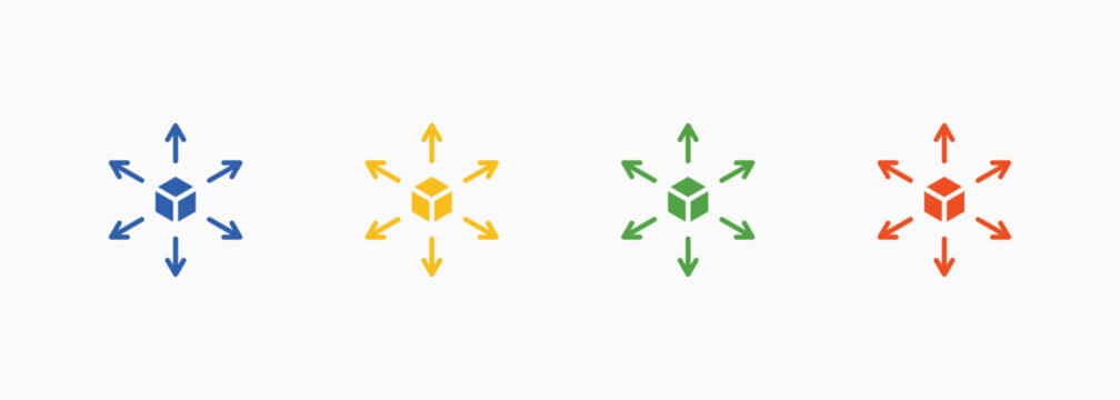 Distribution Icon Set Color Multiple Style Collection Illustration