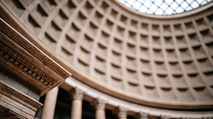 Obraz premium Ornate Interior of a Grand Historical Dome with Classical Columns and Architectural Detail