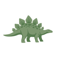 Stegosaurus dinosaur icon isolated on white background. Prehistoric herbivore with back plates illustration for education, museums, paleontology, and children's designs © Tricreative Project