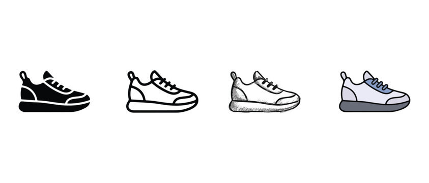 sneakers in various colors and designs for fashion and footwear concepts  athletic and casual shoes