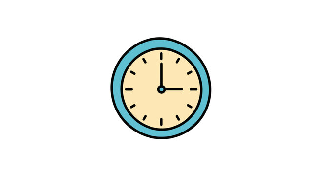 Analog wall clock icon showing three o'clock