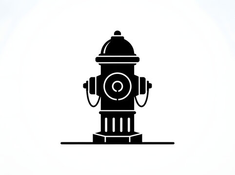 Black Fire Hydrant Vector Icon Illustration Isolated on White Background for Firefighting and Safety Design Concepts