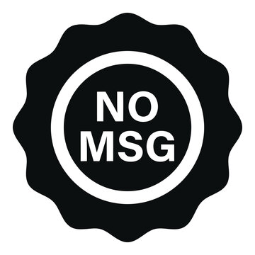 No MSG food label icon indicating no monosodium glutamate  healthy eating symbol icon